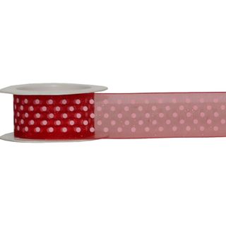 DA VINCI DOT 38mm x 20Mtr RED / WHITE DOTS