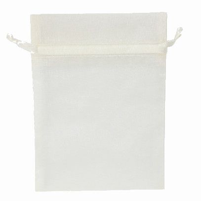 POUCH ORGANZA MEDIUM 17(H) x 12.5(W)cm CREAM (PACK OF 10)