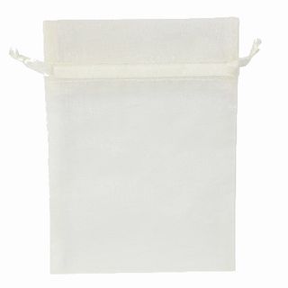 POUCH ORGANZA MEDIUM 17(H) x 12.5(W)cm CREAM (PACK OF 10)