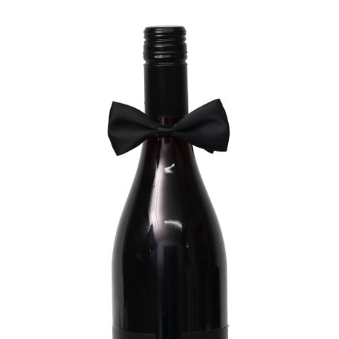 WINE BOTTLE BOW TIE - BLACK (PACK OF 12)