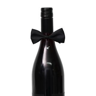 WINE BOTTLE BOW TIE - BLACK (PACK OF 12)