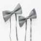WINE BOTTLE BOW TIE - SILVER (PACK OF 12)