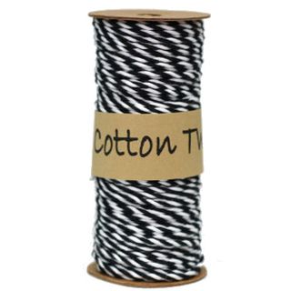 COTTON TWINE 3mm x 30M BLACK AND WHITE