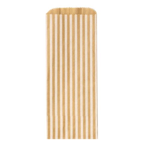 PAPER BAG SMALL BROWN/WHITE STRIPE 9L x 23.5H x 5.5G cm 250/PK