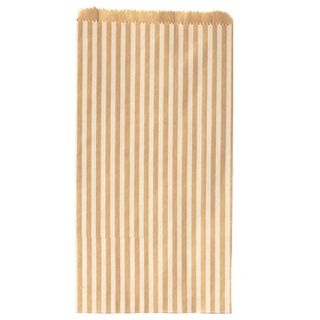PAPER BAG MEDIUM BROWN/WHITE STRIPE 15L x 29H x 4G cm 250/PACK