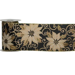 POINSETTIA 100mm x 9Mtr BLACK (WIRED)