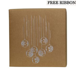 BROWN BAUBLES BOX MEDIUM 30L x 30W x 12H cm(SILVANO)- FREE RIBBON