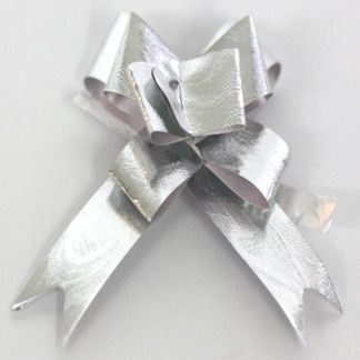 PULL BOW METALLIC WAVE 14mm SILVER (PACK OF 100)