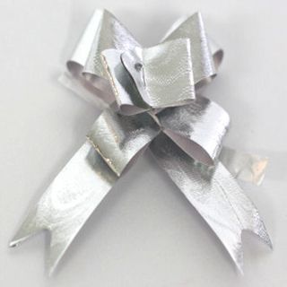 PULL BOW METALLIC WAVE 14mm SILVER (PACK OF 100)