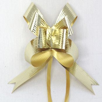 PULL BOW METALLIC EMBOSSED 22mm GOLD (PACK OF 100)