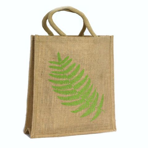 KIWIANA JUTE BAG LARGE FERN NATURAL 430(H)x320(W)x100(G) mm