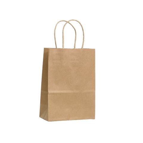 KRAFT BAG BROWN PLAIN SMALL 21H x15W x 8G CM  PACK OF 10