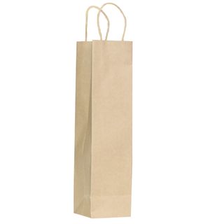 KRAFT BAG BROWN SOLID WINE BAG 37H x9W x 9G CM  PACK OF 12