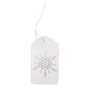 GIFT TAG WHITE SNOWFLAKES (C) 12 PER PACK