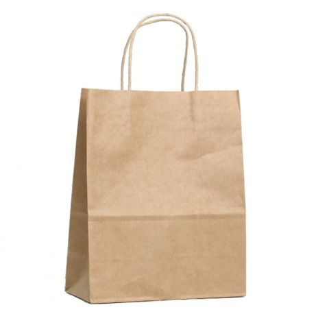 KRAFT BAG BROWN PLAIN MEDIUM 27H x21W x 11G CM  PACK OF 10