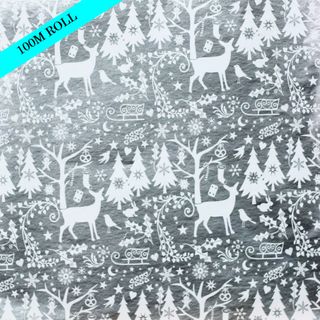 MINI ROLL SILVER CHRISTMAS 200mm x 100Mtr (NO RETURNS)