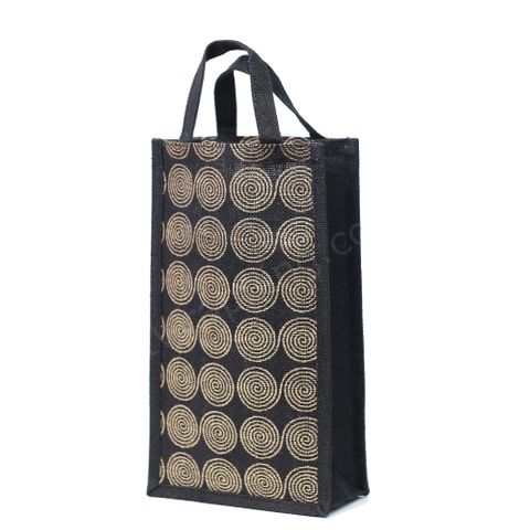 CIRCULAR JUTE WINE BAG 2 BOTTLES 20(L) x 10(W) x 35(H) cm