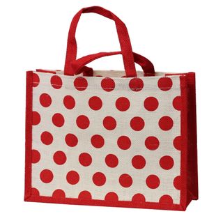 RED DOT JUTE BAG 23.5(H)x30(W)x10(G) cm
