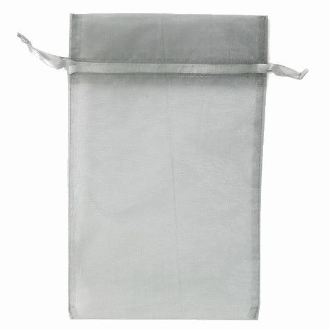 POUCH ORGANZA LARGE 22(H) x 17(W)cm LIGHT SILVER (PACK OF 10)