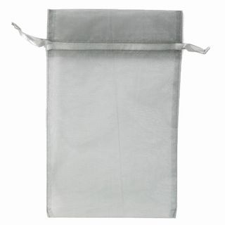 POUCH ORGANZA LARGE 22(H) x 17(W)cm LIGHT SILVER (PACK OF 10)