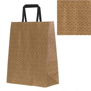 KRAFT BAG BROWN RHOMBIC SMALL 27H x 21W x 11G cm PACK OF 10