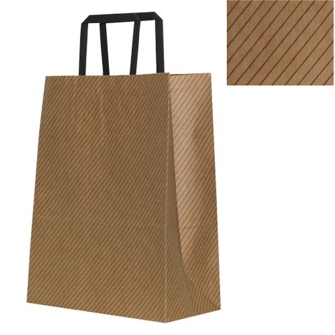 KRAFT BAG BROWN DIAGONAL SMALL 27H x 21W x 11G cm PACK OF 10