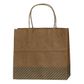 KRAFT BAG BROWN OBLIQUE STRIPE BLUE SML 19H x 21W x 11G cm PK OF10