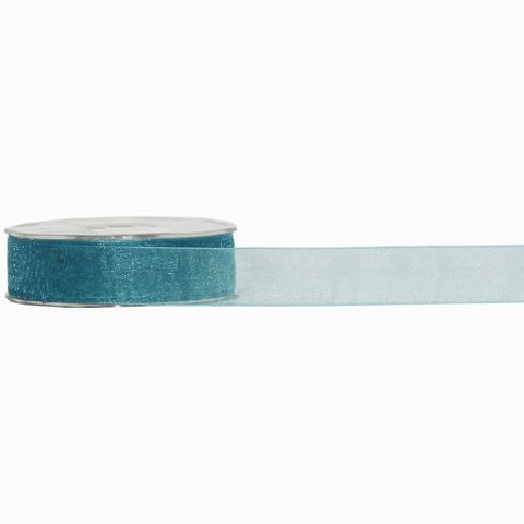 ORGANZA WOVEN EDGE 25mm x 50Mtr TEAL