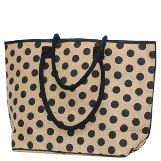 NATURAL JUTE BAG WITH BLACK DOT 38(H) x 55(W) x 16(G) cm