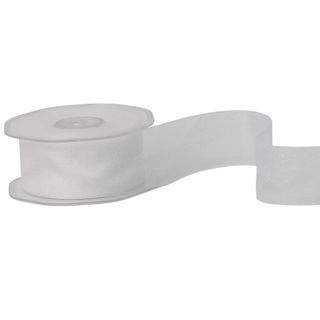 ORGANZA WOVEN EDGE 38mm x 50Mtr WHITE