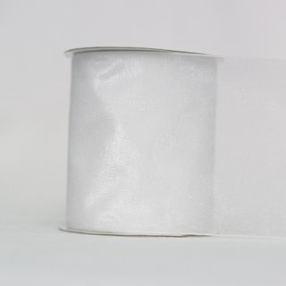 ORGANZA WOVEN EDGE (MONO EDGE) 70mm x 23Mtr WHITE