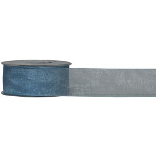 ORGANZA WOVEN EDGE 38mm x 50Mtr PALE BLUE