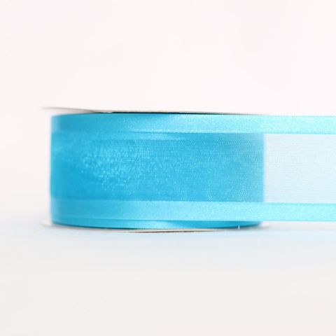 ORGANZA SATIN EDGE (CAPRICE) 38mm x 23Mtr TURQUOISE