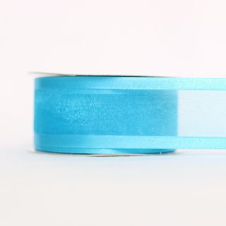 ORGANZA SATIN EDGE (CAPRICE) 38mm x 23Mtr TURQUOISE