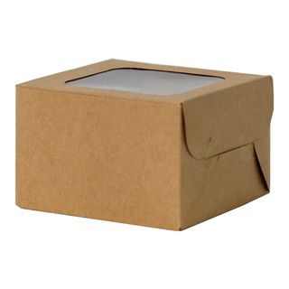 SWEET TREATS BOX 115(L)x115(W)x75(H)mm BROWN MIN.BUY 10