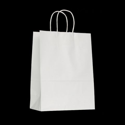 KRAFT BAG WHITE PLAIN LARGE 33H x25W x 12G CM  PACK OF 10