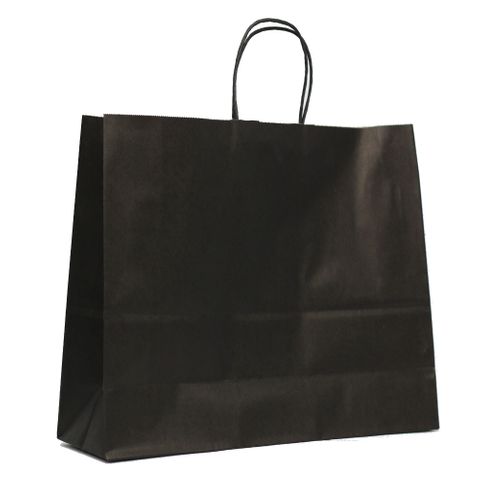 KRAFT BAG BLACK LANDSCAPE 31H x 42W x 13G cm-PK OF 10(WHITE INSIDE