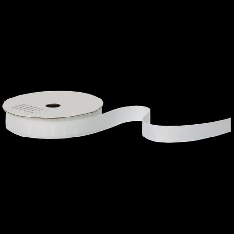 GROSGRAIN 15mm x 23Mtr WHITE