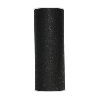 TULLE GLITTER 150mm x 25Mtr BLACK