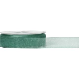 ORGANZA WOVEN EDGE 25mm x 50Mtr SEAFOAM GREEN