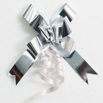 PULL BOW METALLIC 30mm SILVER (PACK OF 100)