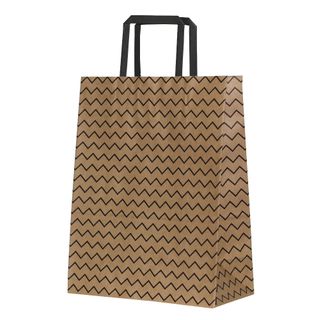 KRAFT BAG BROWN WAVE LARGE 33 H x 25 W x 12 G cm-300 UNITS/CARTON