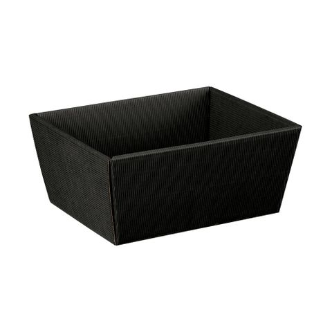 HAMPER BLACK CORRUGATED SMALL 210(L)x 210(W)x90(H)mm