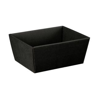 HAMPER BLACK CORRUGATED SMALL 210(L)x 210(W)x90(H)mm