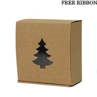 BROWN CORRUGATED BOX TREE 20Lx20Wx10Hcm SMALL- FREE RIBBON