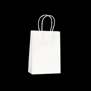 KRAFT BAG WHITE PLAIN SMALL 21H x15W x 8G CM  PACK OF 10