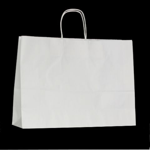 KRAFT BAG WHITE PLAIN LANDSCAPE 31H x 42W x 13G cm PACK OF 10