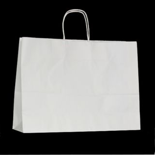 KRAFT BAG WHITE PLAIN LANDSCAPE 31H x42W x 13G CM  PACK OF 10