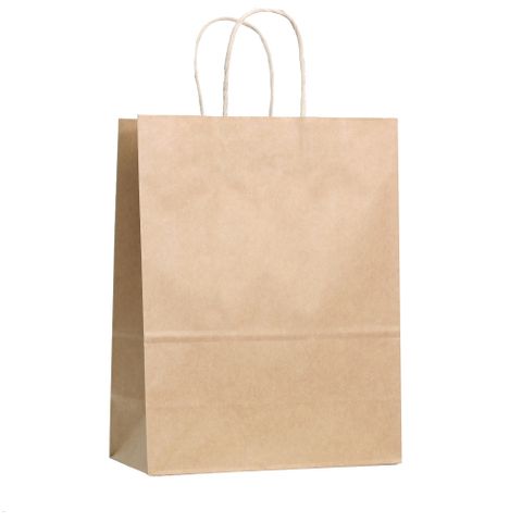 KRAFT BAG BROWN PLAIN LARGE 33H x 25W x 12G cm PACK OF 10