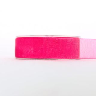 ORGANZA WOVEN EDGE 25mm x 50Mtr HOT PINK